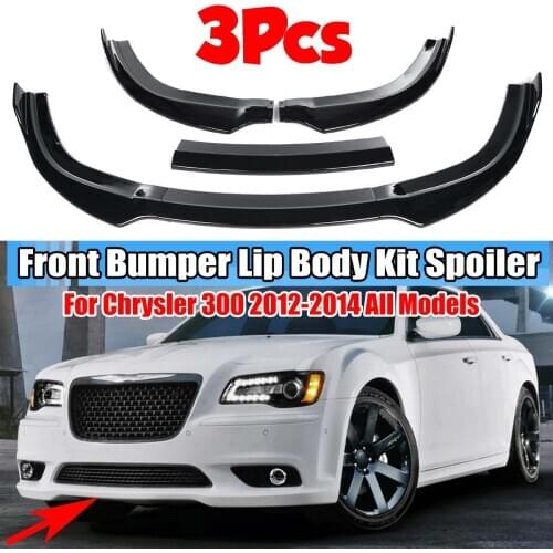 3pcs Car Front Bumper Splitter Lip Diffuser Spoiler Cover Body Kit Guard Deflector Lips For Chrysler 300 SRT8 2012 2013 2014