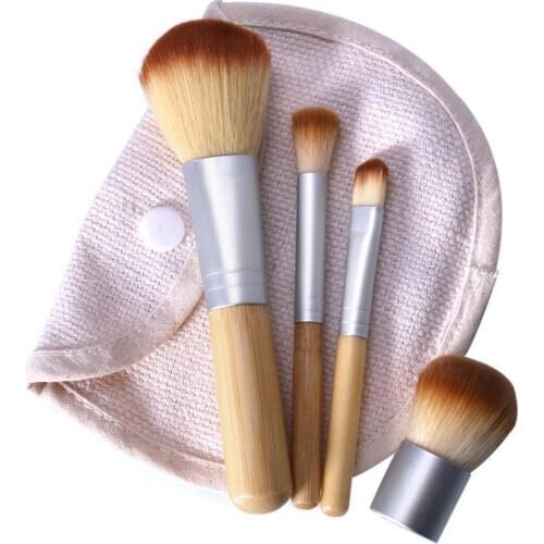 4PCS/LOT Bamboo Brush Foundation Brush Make-up Tool Powder Cosmetic For Makeup Brush Beauty Face Brushes