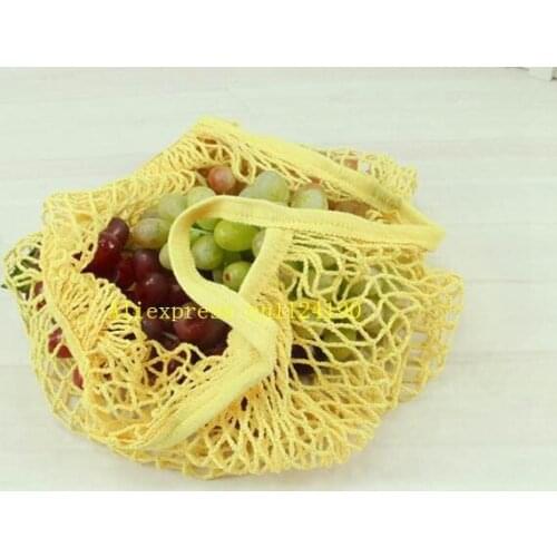50pcs/lot Multifuction Fruits & Vegetable Shopping String Cotton Net Mesh Bag For Sun Clothes Toys Basketball Storage Bags C01