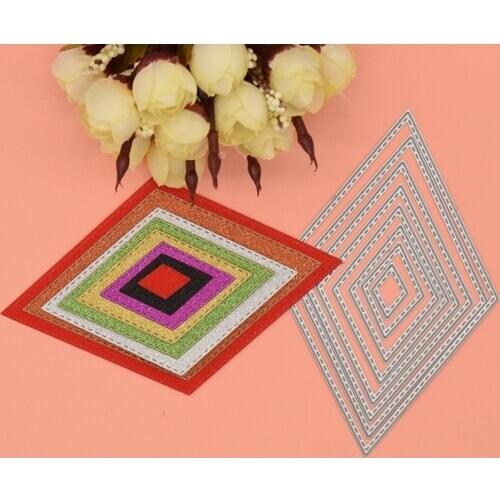 8 Pcs/Set Rhombus Metal Cutting Dies Diamond Die Cut Scrapbook Paper Background Decoration Craft Stencils Dies