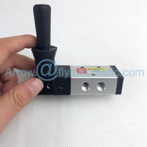 Airtac 4HA230C-06 1/8" Closed center Spring Return Hand Lever Valve