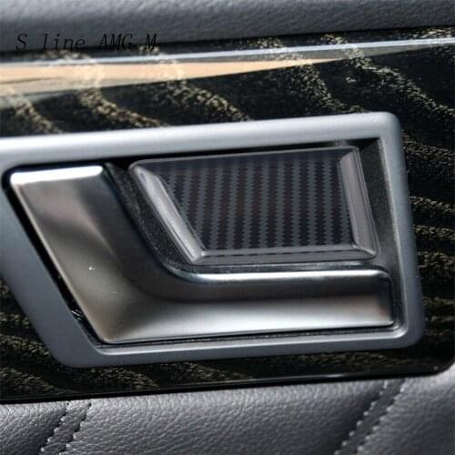 Car Styling For Mercedes Benz GLK X204 Interior Door Handle Bowl protection Carbon fiber Covers Stickers Trim Auto Accessories