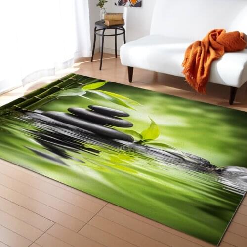 Bamboo Stone Zen Plant Carpets for Bed Room Modern Home Floor Large Rug Home Entrance Doormat