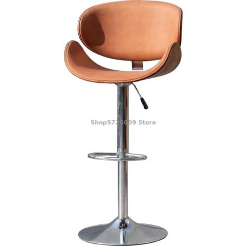 Bar Chair Modern Simple Light Luxury Bar Chair Rotary Lift Back Chair High Stool Bar Desk Household High Stool