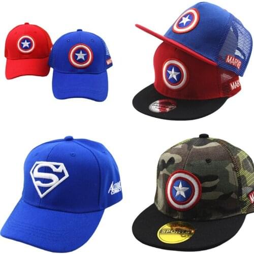 Disney Marvel Boys and Girls Baseball Cap Captain America Hat Street Hip Hop Adult Net Cap Super League Outdoor Sunshade Cap
