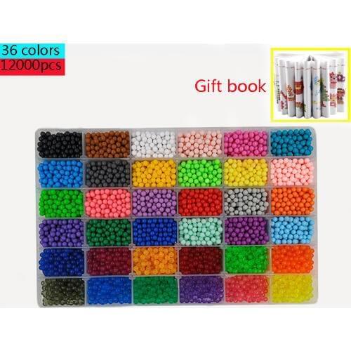 6000pcs 24 colors Refill Beads puzzle Crystal beads DIY water set ball games 3D handmade magic toys for children