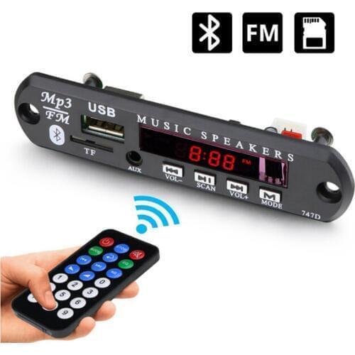 DC 12V Wireless Bluetooth MP3 WMA FM AUX Decoder Board Plate Audio Module Music Speaker USB TF SD Card Radio Car Accessories