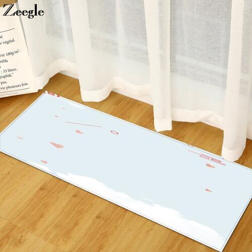 Long Rectangle Carpet Bedroom Home Entrance Hallway Carpet Bedroom Doormat Flannel Sofa Foot Mat Flannel Living Room Floor Rug