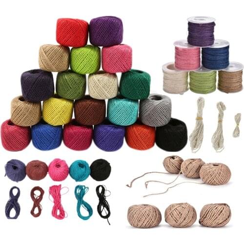 Burlap Jute Twine Natural Sisal String Hemp Rope Rustic Wrap Gift Packing String Christmas Wedding Party Decoration Supplies