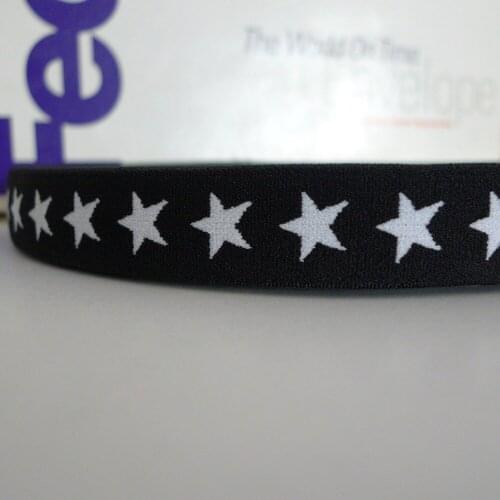27 Yards 3/4'' 20mm BLACK COLOR Star Print Jacquard Underwear Elastic Tape