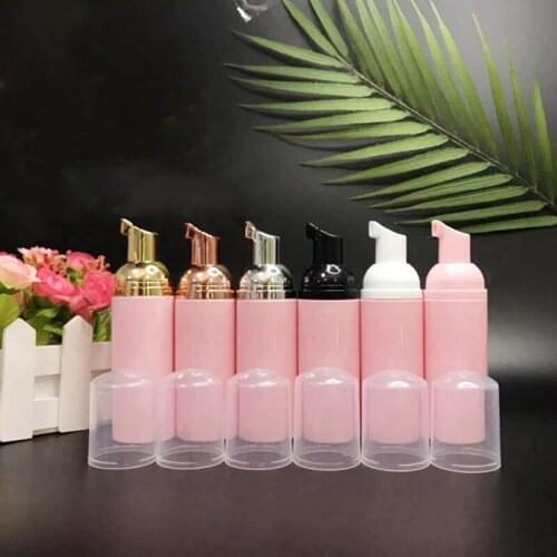 1PC 50ml Pink Plastic Foam Pump Bottle Empty Face Eyelash Cleanser Cosmetic Bottle Refillable Bottle