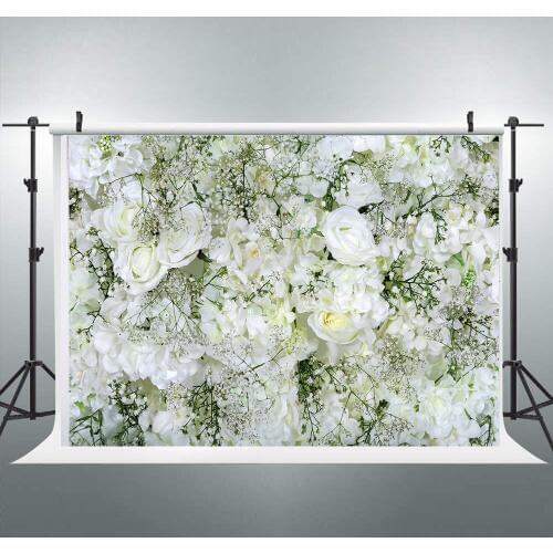 White flower floral backdrop photography background wedding bridal baby shower photo studio props booth shoot newborn picture