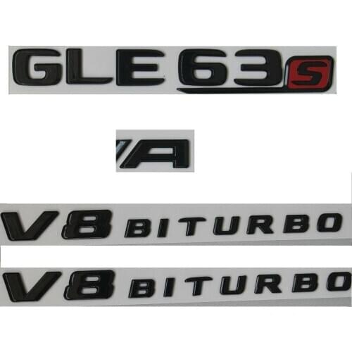 Gloss Black Letters for GLE63s FOR AMG V8 BITURBO Emblems Badges for Mercedes Benz W166