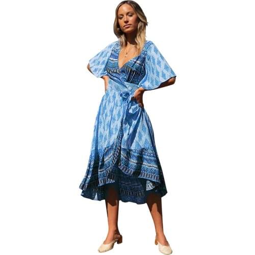 Синие летние платья HBEN China At AliExpress