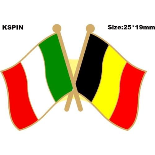 Italy & Belgium Friendship Flag Lapel Pin Friendship Flag Badge Flag pin
