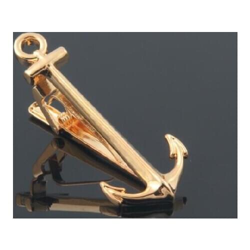 20pcs/lot Classical Gold Anchor Tie Clip Tie Pin Tie Bar Clasp Wedding Business Favor Gift Mens Jewelry