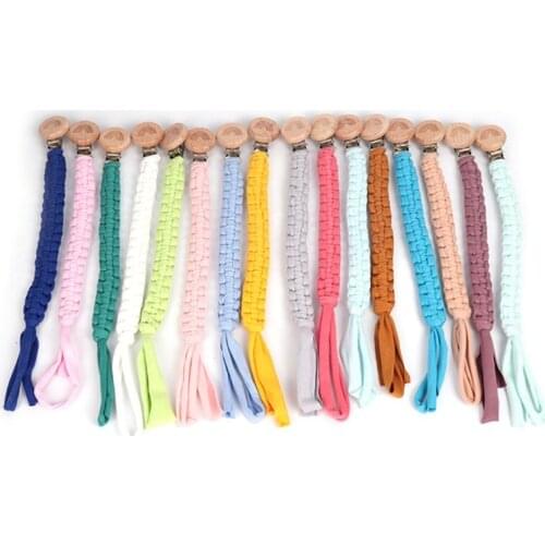 4 Pcs Baby Teething Soother Toys Crochet Pacifier Chain Clip Cotton Woven DIY Dummy Nipple Holder