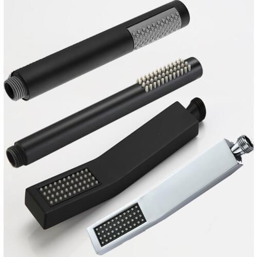 Round Black Handheld Showerheads Hand Shower Bathroom HandHeld Shower Head Partial Bent Square Hand Chrome/Black Shower Brass