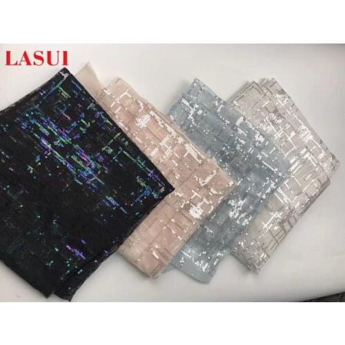 LASUI NEW 1Y/lot colourful sequins mesh fabric 4colurs for night dress DIY handmade accessroiesQ033