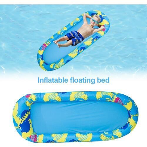PVC Summer Inflatable Floating Bed Middle Mesh Portable Folding Inflatable Beach Water Swimming Pool