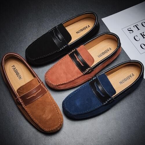 Men Loafers Real Leather Shoes Fashion Men Shoes Brand Men Casual Leather Shoes Male Flat Shoes Big Size 47