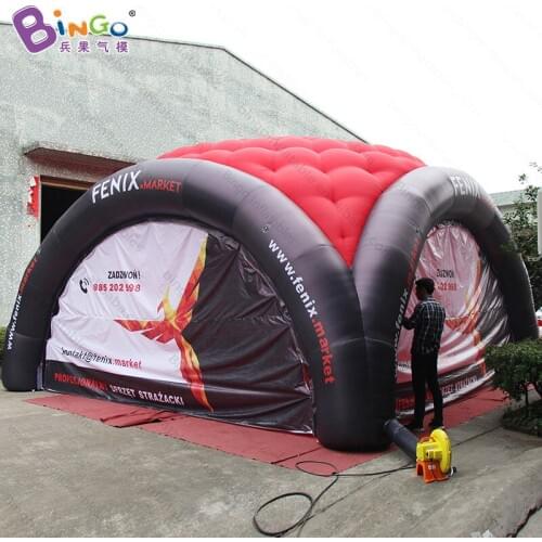 Customized 7X7X4 Meters Outdoor Party Mobile Inflatable Advertising Arch Tent With Movable Curtain Removable Doors