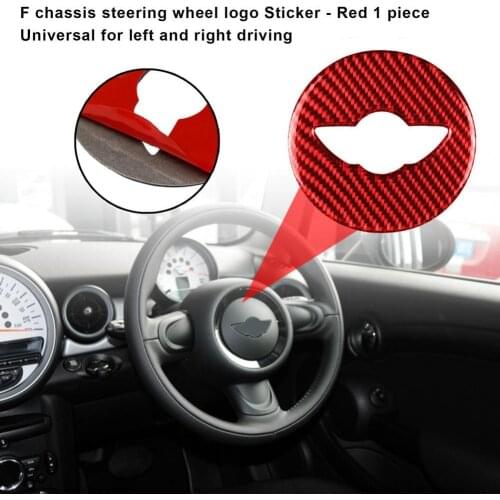 Wheel Center Logo Sticker Durable Protective Carbon Fiber Red Steering Wheel Logo Trim for Mini Cooper Countryman F60