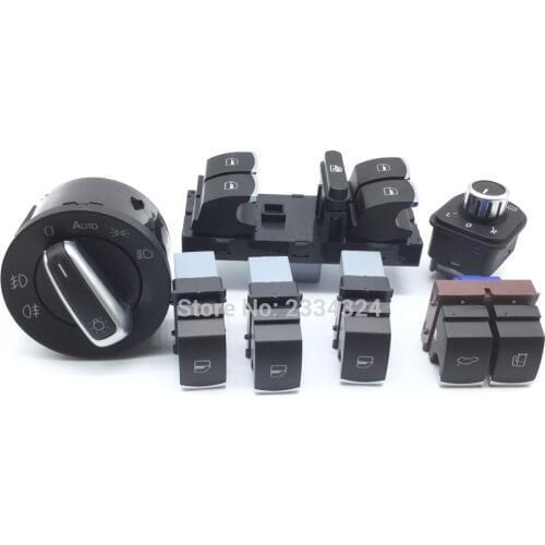 Window Headlight Mirror Tailgate & Fuel Flap Button Switch For VW Passat B6 CC Jetta Mk6 Tiguan 35D959903 5ND959565B 5ND941431B