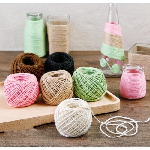 50Meters Natural Burlap Hessian Jute Twine Cord Hemp Rope Party Wedding Gift Wrapping Cords Thread DIY Scrapbooking Craft Decor