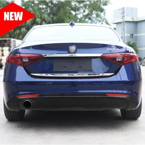 2Pcs Stainless Steel Rear Tail Door Lid Strips Trim For Alfa Romeo Giulia 2017 2018 2019 2020 Car Accessories