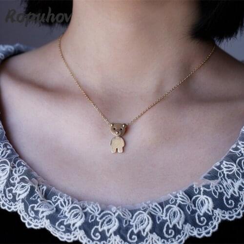 Ropuhov 2021 New Korean Fashion Gift Woman Bear Cute Luxury Necklace Bling Wholesale