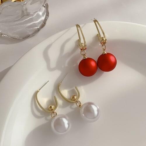 XIYANIKE Pearl Earrings Cute Simple Alloy Earrings 2021 New Gift For Women Girls Fashion Trendy Vintage Brincos Party Jewelry