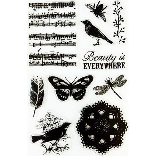 YLCS234 Flower Silicone Clear Stamps For Scrapbook DIY Album Paper Card Decoration Embossing Folder Rubber Clear Stamp 11*16cm