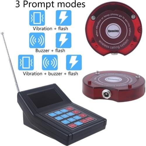 SU-668 Restaurant Pager With 10 Pager Buzzers Max 999 Beepers For Food Truck Clinic Hospital Wireless Paging System