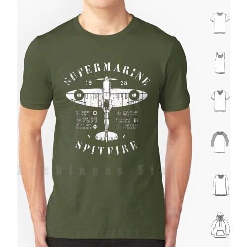 Supermarine Spitfire T Shirt DIY 100% Cotton 6xl Spitfire Supermarine Battle Of Britain Hawker Hurricane British Facts Raf