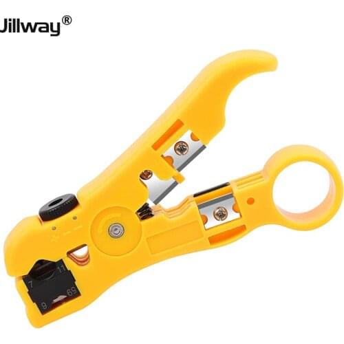 Jillway cable stripper for CAT5 CAT6 flat or round STP/UTP hand tool cutter/stripper for RG59/6/7/11 with ProTouch handle