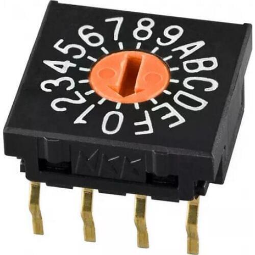 [VK] Japan NKK FR01-FR16P-ST rotary dial the code switch 0-F coding switch 16 gear 4:1 yards