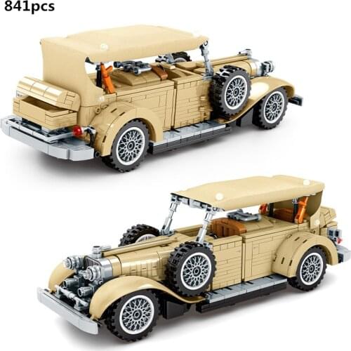 High-Tech Retro Vintage Car KB-V12 Vehicle Building Blocks Sets Bricks Creator Expert MOC Model Kit Toys For Children Boys Gifts