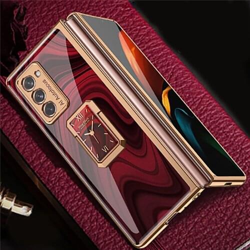 All-inclusive Electroplating Stained Glass Shell Phone Case Protective Sleeve for Samsung Z Fold 2 Phone Protective Cover