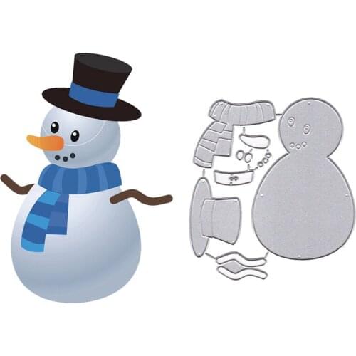 1pcs Christmas Snowman Dies Metal Cutting Dies Embossing Stencil for DIY Scrapbooking Decor Album Paper Card Making Craft Dies
