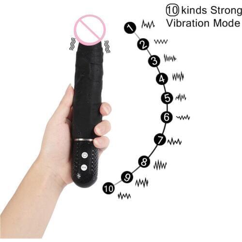 2020 10-speed Vibrating Stimulator Dicks Clitoris G-spot Vibrators Soft Dildo Realistic Penis Sex Toys for Woman Vagina Massager