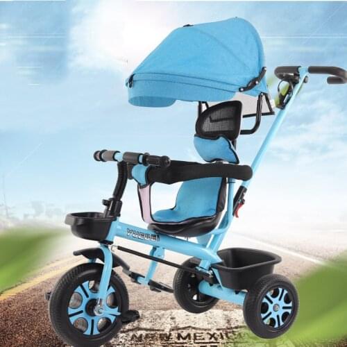 4 In 1 Infant Tricycle Folding Rotating Seat Baby Stroller 3 Wheel Bicycle Kids Bike Three Wheel Stroller Toddler Baby Trolley
