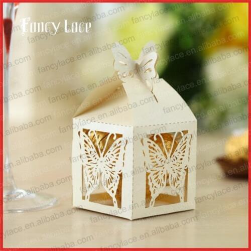 50pcs Laser Cutting Butterfly Candy Box Customized for Gift Packing Boxes Chocolate Bags Sweet Wedding Party Decoration Supplies