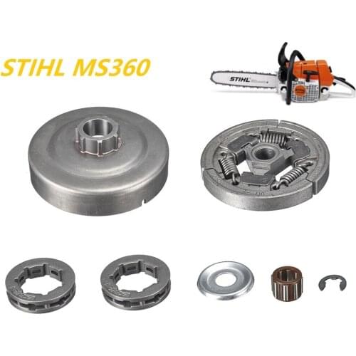 7Pcs/pack 3/8'' 7 Teeth Clutch Drum Rim Sprocket Bearing Kit Fit STIHL 036 MS360 Chainsaw Engine Rebuild Replace Kit Parts