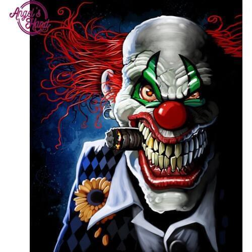 5D DIY diamond embroidery Horror clown diamond painting Cross Stitch full square drill Rhinestone mosaic home decoration gift