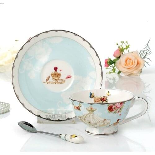 English Countryside Coffee Cup And Saucer Ceramic Mug Flower Tea Pot Afternoon Teacup Party Home Drinking Wedding Gift