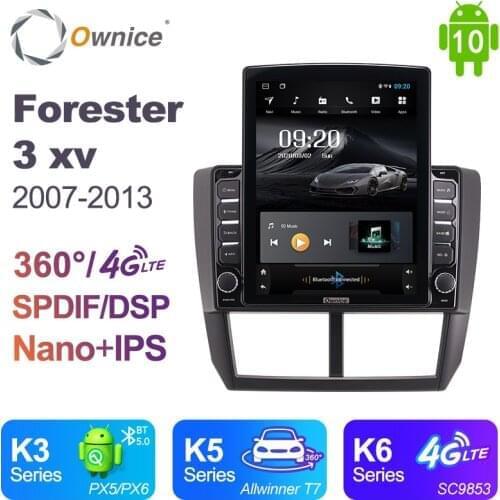 Ownice Android 10.0 Car Radio for Subaru Forester 3 xv 2007 - 2013 GPS 2 Din Auto Audio System Stereo Player 4G LTE Tesla Style