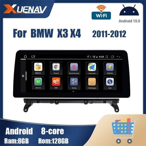 Car Radio Multimedia Player For BMW X3 X4 2011 2012 CIC System 128G HD Screen Stereo GPS Navigation DVD player
