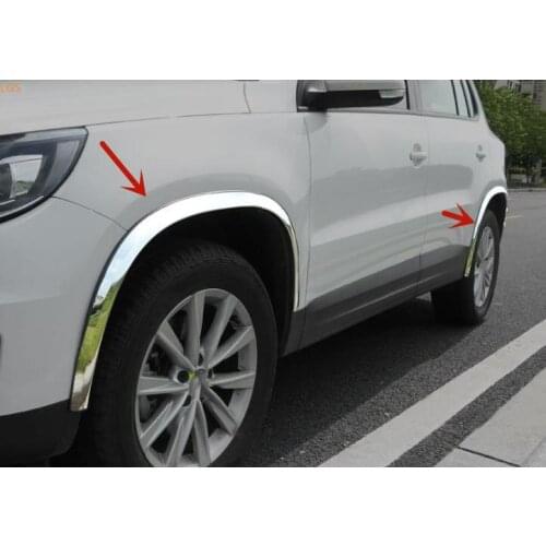 For Volkswagen Tiguan 2010-2017 High-quality stainless steel Wheel eyebrow Decorative strip Anti-scratch protection Car styling