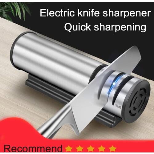 Electric Knife Sharpener Professional Kitchen Tool Household Fixed Angle Sharpening Stone Quick Sharpening Knife Scissors Blade